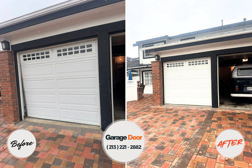Before and after: garage door repair Geneva, IN